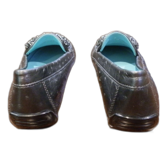 Robert Zur Flats Loafers Shoes Gray Charcoal Metallic Women's Size 7C New - Picture 3 of 4